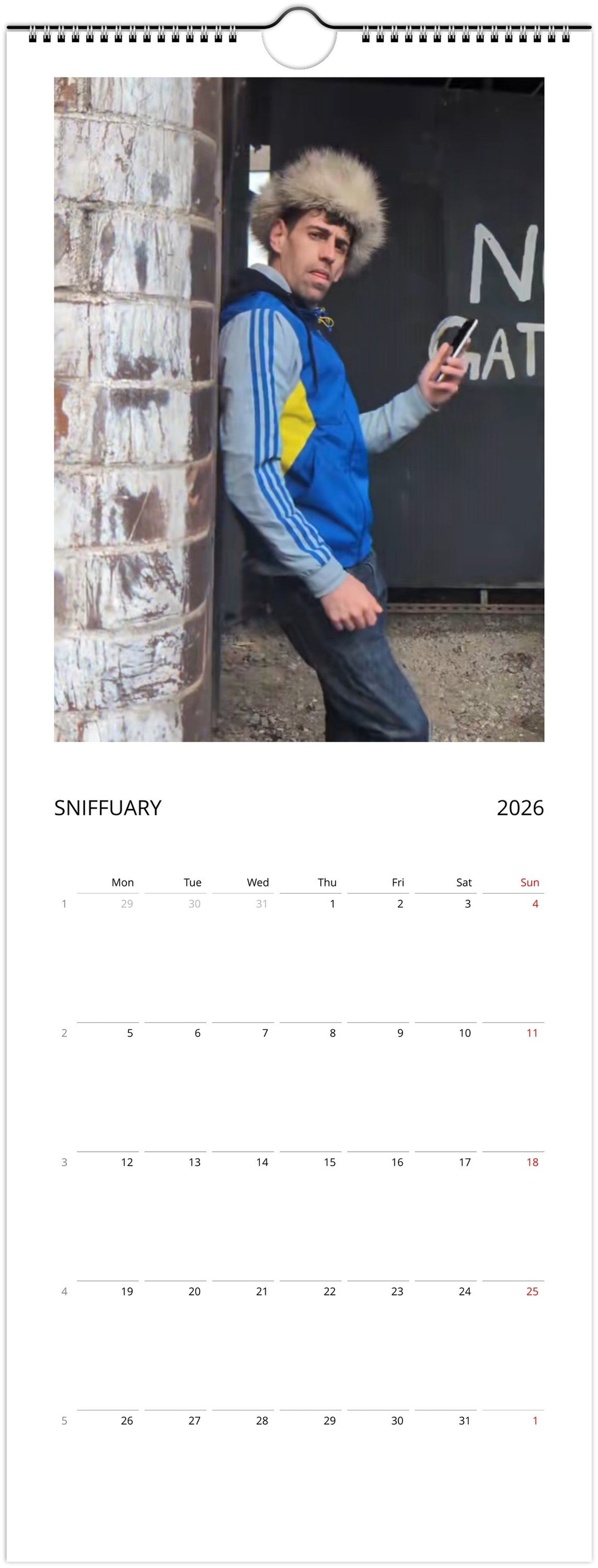 Jamie G Wall calendar 2026