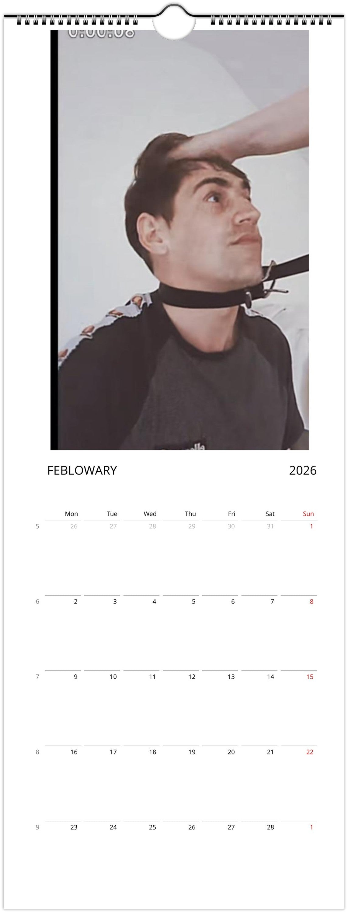 Jamie G Wall calendar 2026
